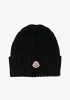 Moncler Women Beanie Wool And Cashmere Hat In Black