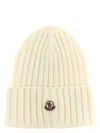 Moncler Ribbed Wool Beanie In White