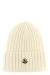 Moncler Wool And Cashmere Beanie Hats White In Neutral