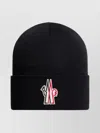 Moncler Grenoble Logo Patch Virgin Wool Beanie In Black