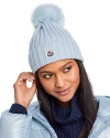 Moncler Ribbed Wool Pom-pom Beanie In Pastel Blue