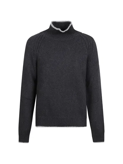 Moncler Ribbed-knit Turtleneck Sweater In Gray