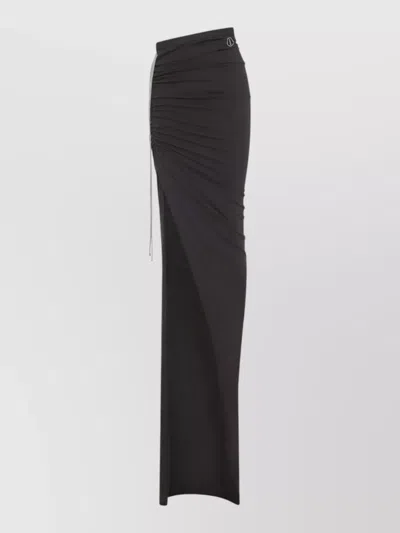 Moncler Rick Owens Adjustable Slit Jersey Skirt In Black