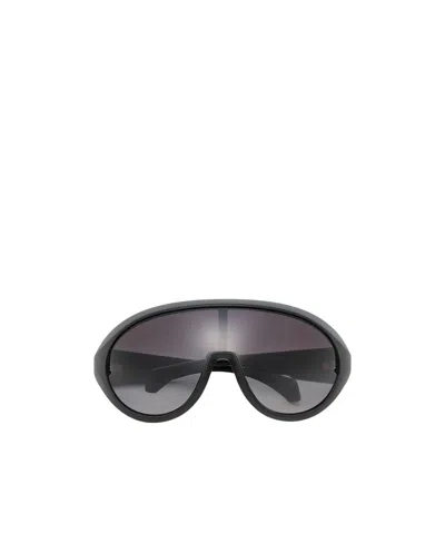 Moncler Rick Owens Contrast Oval Sunglasses In Black
