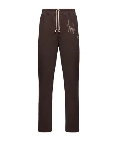 Moncler Rick Owens Cotton Sweatpants In Brown