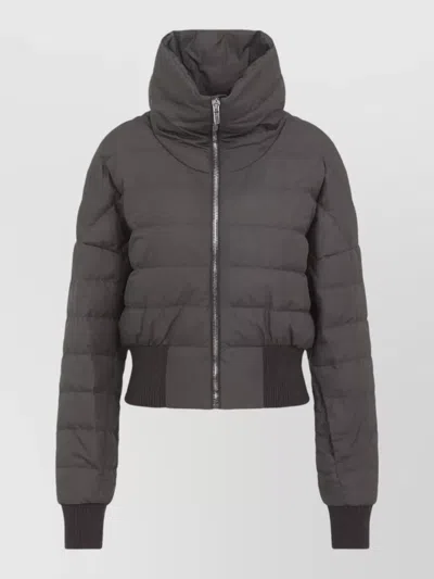 Moncler Rick Owens Cropped Down Duvet Jacket In Black