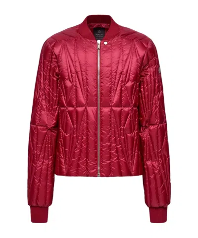 Moncler Rick Owens Geocamo Flight Down Bomber Jacket In Red