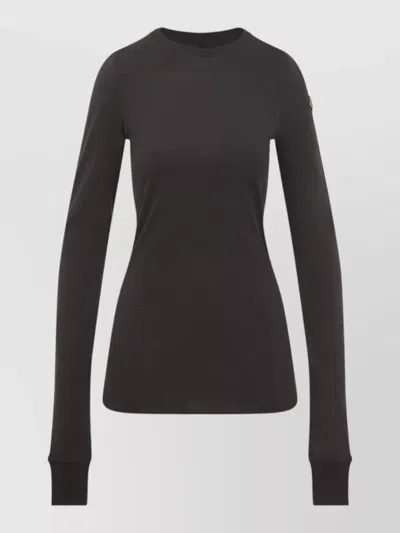 Moncler Rick Owens Girder Jersey Long Sleeve T-shirt In Brown