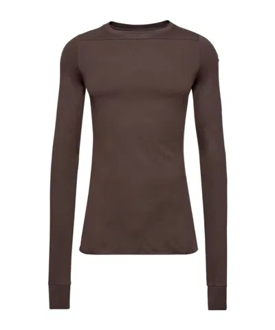 Moncler Rick Owens Girder Long Sleeve Cotton T-shirt In Brown
