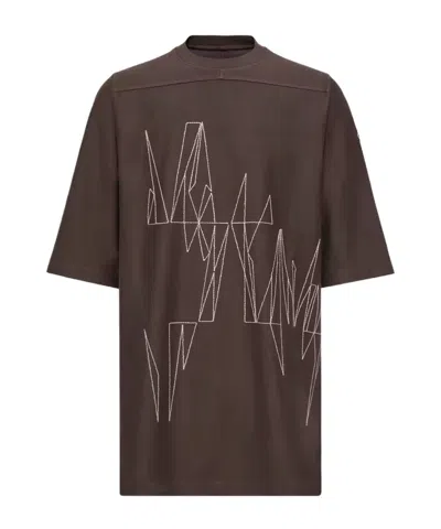 Moncler Rick Owens Jumbo Cotton T-shirt In Brown