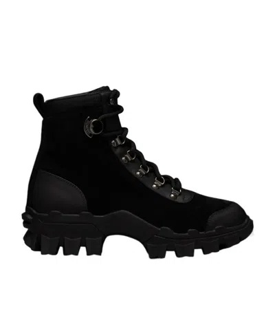 Moncler Ridged-sole Military Boots In Black