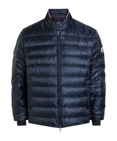 Moncler Rigel Biker Quilted Nylon Jacket In Transparent