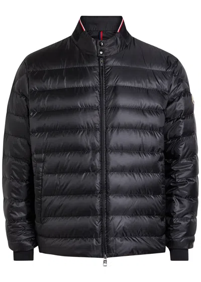 Moncler Rigel Biker Quilted Shell Jacket In Blue