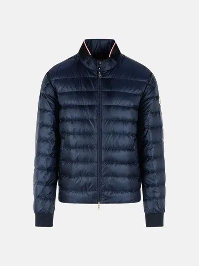 Moncler 'rigel' Navy Blue Polyamide Short Down Jacket