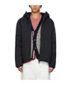 Moncler Right-collar Hooded Down Jacket In Black