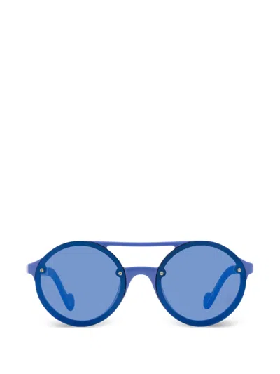 Moncler Rimless Round-frame Sunglasses In Blue