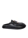 Moncler Rind Detailed Slip-on Mules In Black