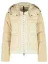 Moncler 'ripaille' Ivory Wool Misot Down Jacket In White