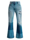Moncler X Palm Angels Star-intarsia Flared Jeans In Blue