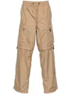Moncler Ripstop Straight Trousers In Neutrals