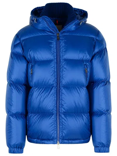 Moncler 'rivau' Blue Polyamide Down Jacket In Burgundy