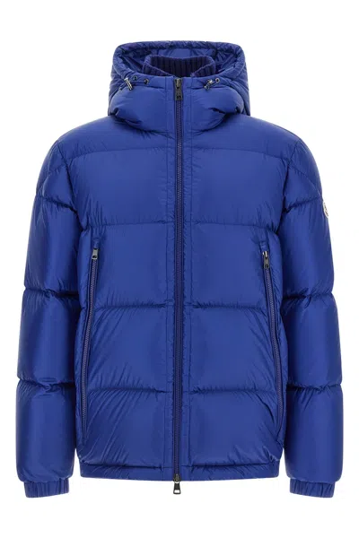 Moncler Rivau Shiny Nylon Down Jacket In Blue