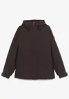Moncler Riz Logo-patch Padded Jacket In Brown