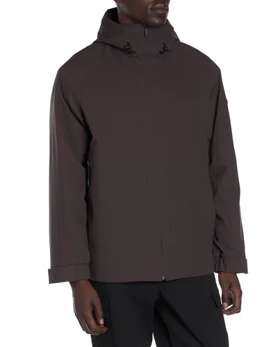 Moncler Riz Ripstop Hooded Down Jacket In Dark Brown
