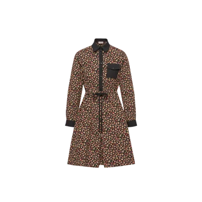 Moncler Robe En Velours Côtelé Imprimé, Femme, Noir, Taille: 38