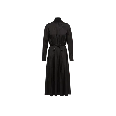 Moncler Robe Longue En Cuir Avec Logo, Femme, Noir, Taille: 40 In Black