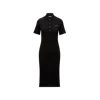 Moncler Robe Polo Midi In Black