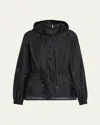 Moncler Rochebonne Hooded Drawstring Jacket In Black