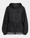 Moncler Rochebonne Hooded Drawstring Jacket In Black