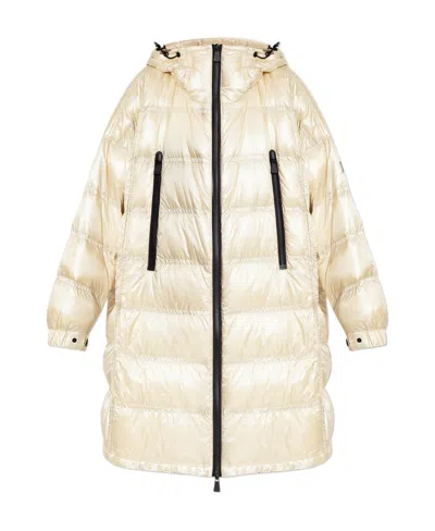 Moncler Rochelair Padded Parka Coat In Nude