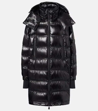 Moncler Grenoble Rochelairs Hooded Long Down Jacket Clothing In Black
