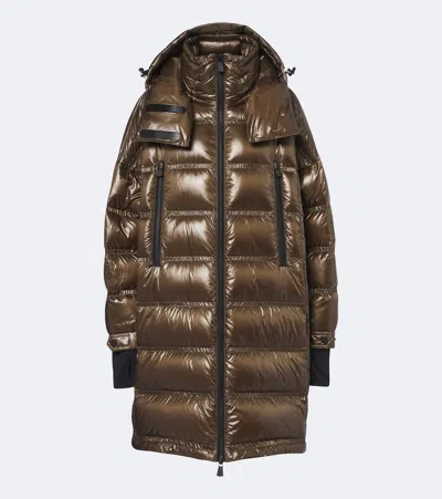 Moncler Rochelairs Hooded Down Coat In Brown