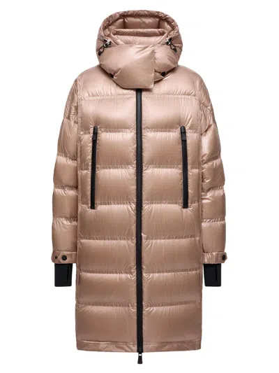 Moncler Detachable And Adjustable Hood Water-resistant Coat In Size 1 In Neutral