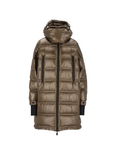 Moncler Rochelairs Hooded Padded Coat In Brown