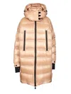 Moncler Rochelairs Long Down Jacket With Hood Coats Rose In Gold