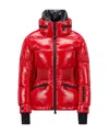 Moncler Rochers Hooded Short Style Down Jacket In Red
