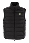 Moncler Puffer Sleeveless High Collar Vest In Black