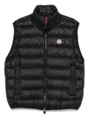 Moncler Puffer Sleeveless High Collar Vest In Black