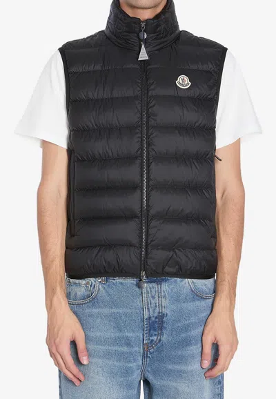 Moncler Rocoque Padded Down Vest In Black