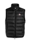Moncler Puffer Sleeveless High Collar Vest In Black