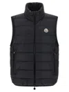 Moncler Puffer Sleeveless High Collar Vest In Black