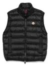 Moncler Puffer Sleeveless High Collar Vest In Black