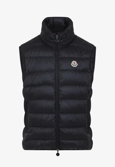 Moncler Rocoque Zip-up Down Vest In Black