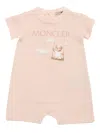 Moncler Bear Swing Graphic Romper In Pink