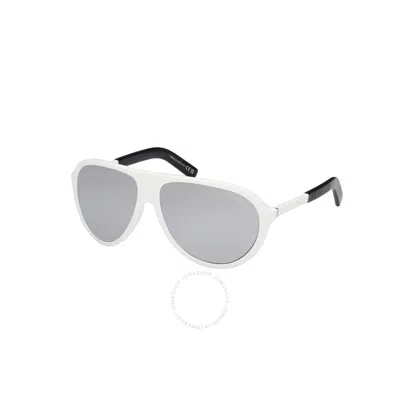 Moncler Roque Polarized Grey Pilot Men's Sunglasses Ml0289 21c 62 In White