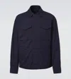 Moncler Roquille Reversible Cotton Blend Overshirt In Blue